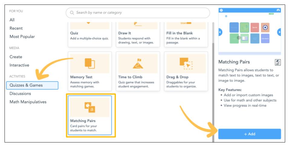 Use Matching Pairs during a lesson – Nearpod: Student Engagement Platform